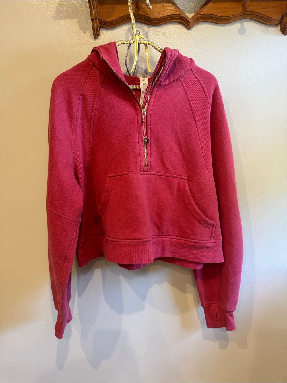 lululemon athletica Raspberry Half-Zip Hooded Scuba